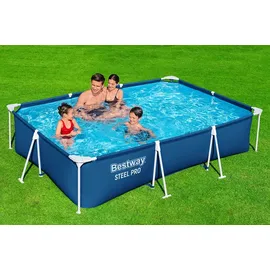 BESTWAY Steel Pro Frame Pool ohne Pumpe 300 x 201 x 66 cm, dunkelblau, eckig