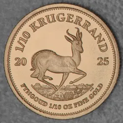 Goldmünze 1/10oz Krügerrand aktueller Jahrgang (Südafrika)