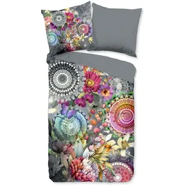 Muller Textil Olinga Blumen/Mandala Grau 135 x 200 cm + 2 x 80 x 80 cm