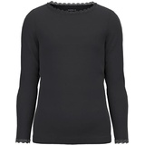 NAME IT Mädchen NKFLITTE LS XSL TOP NOOS Langarmshirt, Schwarz, 146-152