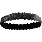 Schmales Stirnband Pailletten 20er Jahre Kostüm Karneval Fasching Mottoparty (schwarz)