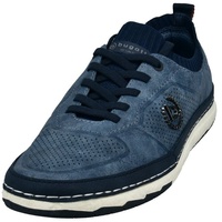 BUGATTI Slip-On Sneaker Slipper, Freizeitschuh mit aufgesetzter, elastischer Zierschnürung Gr. 41, jeansblau used, , 84026949-41