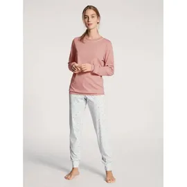 CALIDA Sweet Dreams Pyjama With Cuff Rosa gestreift Baumwolle, Small Damen,