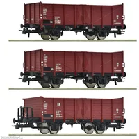 Roco 3-tlg. Set: Offene Güterwagen DR 6600146 H0