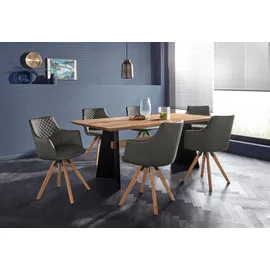 Home Affaire Armlehnstuhl LISABON Leder grau 2er Set
