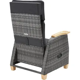 Tectake Rattansessel Pescara Gartenstuhl 68,5 x 128 x 104 cm grau