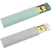 2 PCS Tablettenbox 7 Tage, Tragbar Pillendose 7 Tage Klein, Minimalistisch Supplement Box, Tablettendose Für Unterwegs, Geeignet Zur Aufbewahrung Von Tabletten Und Vitaminen(Grau + Grün)