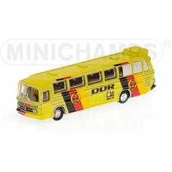 MINICHAMPS® 169035184 1:88 MERCEDES-BENZ O302 (LHD) - FUSSBALL-WELTMEISTERSCHAFT 1974 - MANNSCHAFTSBUS 'DDR' L.E. 3000 pcs.