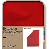 SCHLAFGUT Bettbezug einzeln, 135x200 -140x200 cm | red-deep Knitted Jersey Bettwäsche