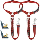 luxuskollektion Hunde Sicherheitsgurt Auto 2-in-1 rot 2 Stück