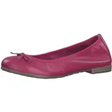 Marco Tozzi Damen Ballerinas aus Leder mit Schleife, Rosa (Pink), 37 EU