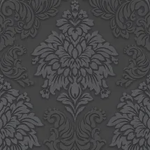 Profhome Barocktapete 0,64 m x 10 m 5,33 m2 Schwarz/Silber/Grau 368984-GU