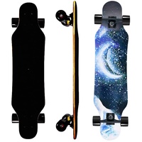 Longboard-Skateboards, 78,9 cm, Mini-Longboard, für Erwachsene, Jugendliche und Kinder Cruiser Longboard (Mond)