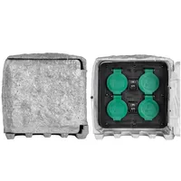 Grafner Grafner® Gartensteckdose Außensteckdose Steinoptik 4 fach Outdoor