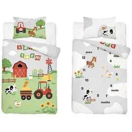 DETEXPOL Babybettwäsche 100x135 Traktor Bauernhof Baumwolle