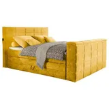 ed-lifestyle polstermöbel Denver Boxspringbett 180x200cm Senf inkl. Bettkasten, , motorisierte TV-Halterung, Ausführung:Variante 1