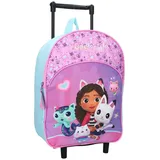gabby's dollhouse Trolley Trolley-Rucksack – Lila mit Gabby und fröhlichem Blumen-Design rosa