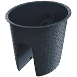 Rattan Balkonkasten Balkontopf Geländertopf Ratolla Anthrazit 30 cm