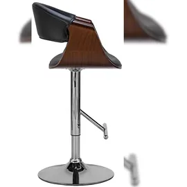 CLP 2er Set Barhocker Foley Kunstleder I Tresenhocker Mit Lehne Und Armlehne I Höhenverstellbarer Holzsitz, Kunstlederbezug