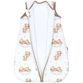 TupTam Baby Schlafsack 2,5 TOG – Warm, ärmellos, Wattiert" Gr. 92, weiß Bären auf Wolken/Weiß/Braun, Kinder Größe: 92-98 - 92-98