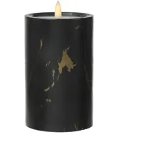 MARELIDA LED Kerze Marmoroptik H: 16 cm schwarz