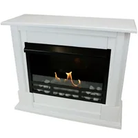 Kaminbau Mierzwa Echtfeuer-Dekokamin Emily (Deluxe, Brenngel & Bio-Ethanol Kamin inkl. regulierbarer Brenner & Zubehör), Farbwahl, Gelkamin, Ethanolkamin, Kaminofen, Bodenkamin weiß