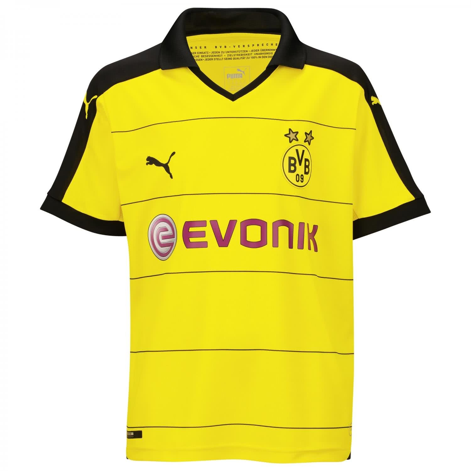 PUMA Kinder Trikot BVB Home Replica Shirt with Sponsor, Cyber Yellow/Black, XXL (Kinder), 176, 748000 01