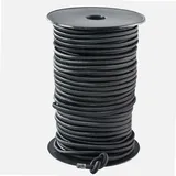 WERKA PRO Schwarzes elastisches Spannseil Verschiedene Längen 4 mm x 50 Meter auf Spule