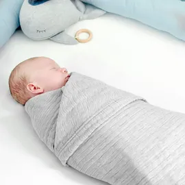 nordic coast company Musselindecke, Grau, Textil, 90x120 cm, Schlafen, Babybett-Ausstattung, Babydecken & Babykissen, Babydecken