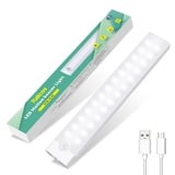 Tailcas Unterbauleuchte Küche Led, USB Wiederaufladbar Schrankbeleuchtung Dimmbar Schranklicht mit Bewegungsmelder, 26LED Auto/On/Off Schrankleuchte für Kleiderschrank Treppe, 20cm