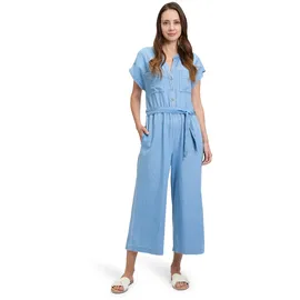 Betty & Co Betty&Co Overall Damen mit aufgesetzten Taschen (1-tlg) Nahtführung blau XL (44)