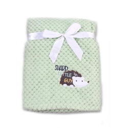 Cangaroo Babydecke Freya, Größe 80 x 110 cm kuschelige Babydecke aus Fleece grün