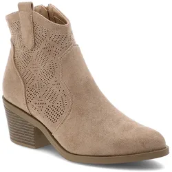 Beige Cowboystiefel S.Barski Reißverschluss-Schuhe, 37
