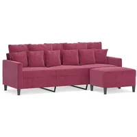 ✅ 3-Sitzer-Sofa Mit Hocker 180Cm Samt Relaxsofa Sofas & Couch Sofa Loungesofa