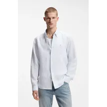 Boss Leinenhemd Regular Fit Blau S