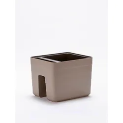 Plastia Blumenkasten Berberis Geländertopf Wasserspeicher Taupe