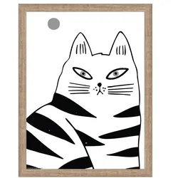 walther + design Liv Holz Bilderrahmen 30x40 cm, GRAU, dicke Katze