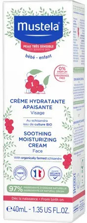 Mustela Baby-Kind Beruhigende Feuchtigkeitsspendende Gesichtscreme Tube 40ml