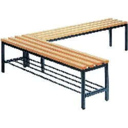 Sitzbank Holz RAL 7021 420x1500x353mm mit Rost