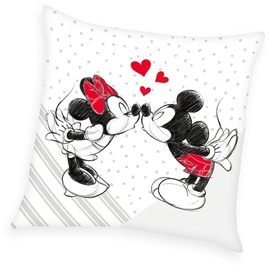 Herding Disney's Mickey & Minnie Soft Velboa Kissen, 40x40 cm, 100% Polyester