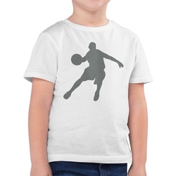 Shirtracer T-Shirt Basketballspieler – Kinder Sport Kleidung – Jungen Kinder T-Shirt basketball kleidung jungen – korbball – boys‘ t-shirts weiß 152 (12/13 Jahre)