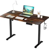 Clanmacy Höhenverstellbarer Schreibtisch elektrisch 120cm mit 4 Höhen vintage