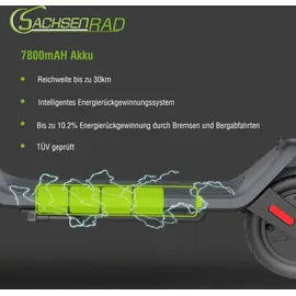 Sachsenrad E Scooter mit Straßenzulassung, ABE Elektroroller Elektro Scooter - Schwarz