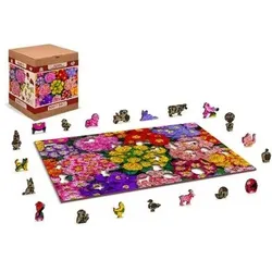 INVENTO 502259 Holzpuzzle 505 Teile Wooden City: Wooden Puzzle Blooming Flowers L