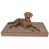 Knuffelwuff orthopädische Hundematte Palomino aus Laser-gestepptem Kunstleder XL 100 x 70cm Camel - rutschfeste Unterboden - leicht zu reinigen - für große, mittelgroße und kleine Hunde