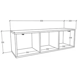 VCM Regal Arila L 95 x 30 x 30 cm - BHT 95x30x30 cm