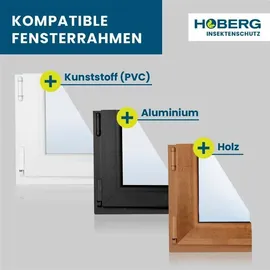 Hoberg Fliegengitter für Fenster 130 x 130 cm Schwarz