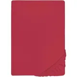 biberna Spannbettlaken Jersey-Elasthan 90 x 190 - 100 x 220 cm rot