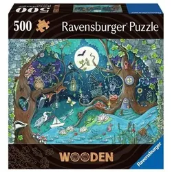 RAVENSBURGER 17516 WOODEN Erwachsenenpuzzle Holzpuzzle 500 Teile Fantasy Figuren im Regal