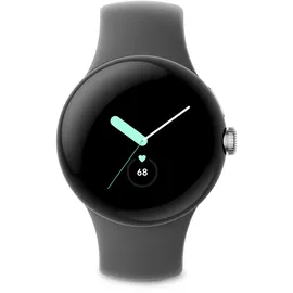 Google Pixel Watch LTE polished silver Sportarmband charcoal